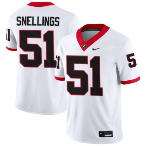 Men Will Snellings White Georgia Bulldogs #51 College Football 2025-26 Jerseys 568227-287