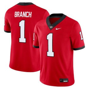 Men Zachariah Branch Red Georgia Bulldogs #1 College Football Embroidery Jersey 359353-151