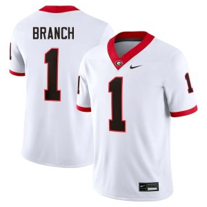 Men Zachariah Branch White Georgia Bulldogs #1 College Football NCAA Jersey 947745-521