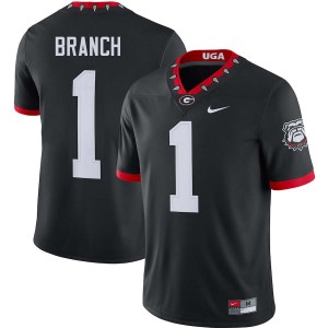 Men Zachariah Branch 100th Anniversary Black Georgia Bulldogs #1 College Football Stitched Jerseys 218523-521