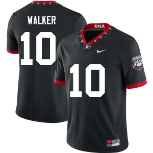 Men Zayden Walker 100th Anniversary Black Georgia Bulldogs #10 College Football NCAA Jersey 300909-672