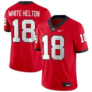 Men Sacovie White-Helton Red Georgia Bulldogs #18 College Football NCAA Jersey 410710-562