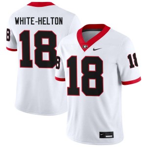 Men Sacovie White-Helton White Georgia Bulldogs #18 College Football Official Jersey 319527-675