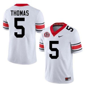 Men Noah Thomas 40th Anniversary White Georgia Bulldogs #5 College Football Replica Jerseys 298140-874