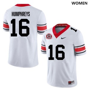 Women London Humphreys 40th Anniversary White Georgia Bulldogs #16 College Football University Jersey 102119-350