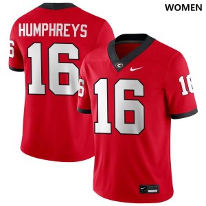 Women London Humphreys Red Georgia Bulldogs #16 College Football Game Jerseys 715711-447