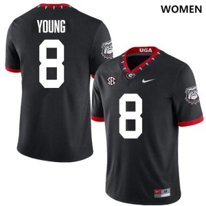 Women Colbie Young 100th Anniversary Black Georgia Bulldogs #8 College Football Limited Jersey 167020-922