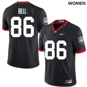 Women Dillon Bell 100th Anniversary Black Georgia Bulldogs #86 College Football Replica Jersey 293730-760