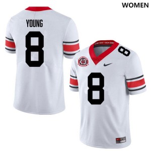 Women Colbie Young 40th Anniversary White Georgia Bulldogs #8 College Football Stitched Jerseys 170838-144