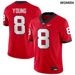 Women Colbie Young Red Georgia Bulldogs #8 College Football Stitched Jerseys 704982-551