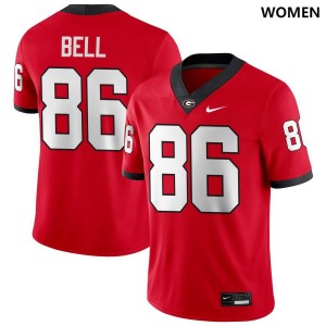 Women Dillon Bell Red Georgia Bulldogs #86 College Football NCAA Jerseys 238953-297
