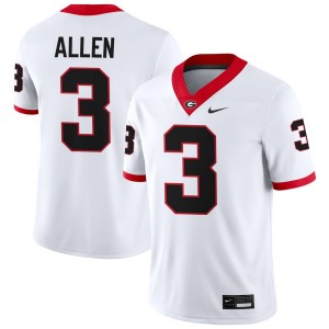 Men CJ Allen White Georgia Bulldogs #3 College Football Stitched Jerseys 299037-229