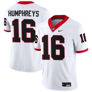 Men London Humphreys White Georgia Bulldogs #16 College Football University Jerseys 592693-760