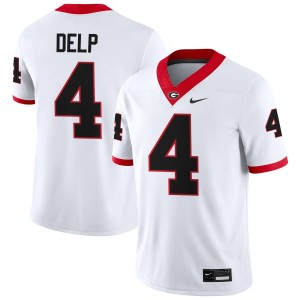 Men Oscar Delp White Georgia Bulldogs #4 College Football Replica Jersey 516516-369