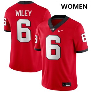 Women CJ Wiley Red Georgia Bulldogs #6 College Football Limited Jersey 683251-321
