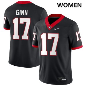 Women Colter Ginn Black Georgia Bulldogs #17 College Football High School Jersey 800914-608