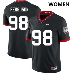 Women Connor Ferguson 100th Anniversary Black Georgia Bulldogs #98 College Football Alumni Jersey 846930-851