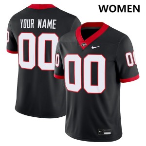 Women Custom Black Georgia Bulldogs #00 College Football University Jerseys 718391-887