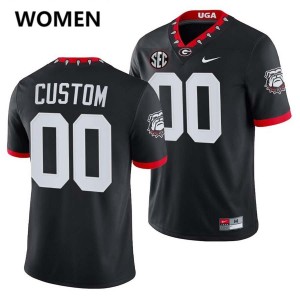 Women Custom 100th Anniversary Black Georgia Bulldogs #00 College Football Player Jerseys 183460-199