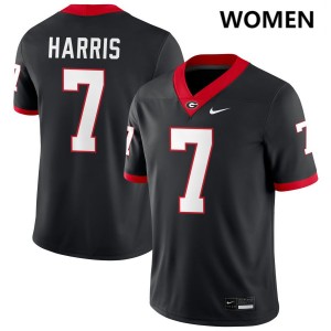 Women Daniel Harris Black Georgia Bulldogs #7 College Football University Jersey 795108-648