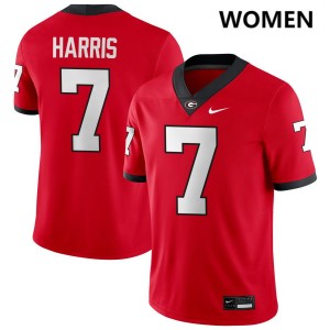 Women Daniel Harris Red Georgia Bulldogs #7 College Football NCAA Jersey 124078-831