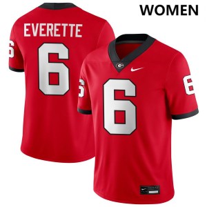 Women Daylen Everette Red Georgia Bulldogs #6 College Football Stitched Jersey 794067-327