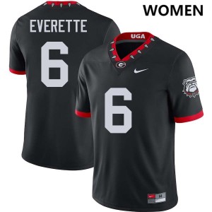 Women Daylen Everette 100th Anniversary Black Georgia Bulldogs #6 College Football Stitched Jerseys 588017-679