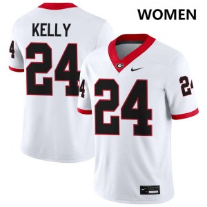Women Dominick Kelly White Georgia Bulldogs #24 College Football NCAA Jersey 712605-263