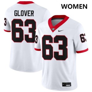 Women Dontrell Glover White Georgia Bulldogs #63 College Football 2025 Jersey 981098-464