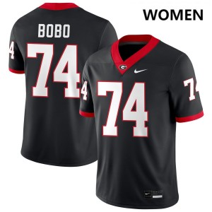 Women Drew Bobo Black Georgia Bulldogs #74 College Football Replica Jerseys 330579-824
