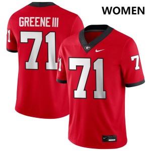 Women Earnest Greene III Red Georgia Bulldogs #71 College Football NCAA Jersey 226071-297