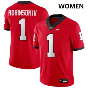 Women Ellis Robinson IV Red Georgia Bulldogs #1 College Football Game Jerseys 110886-247