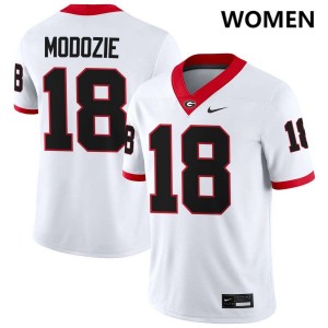 Women Elo Modozie White Georgia Bulldogs #18 College Football 2025 Jersey 723323-783