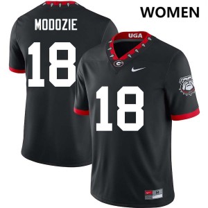 Women Elo Modozie 100th Anniversary Black Georgia Bulldogs #18 College Football Game Jerseys 266151-687