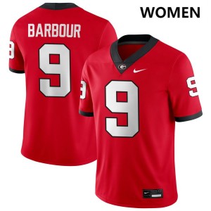Women Ethan Barbour Red Georgia Bulldogs #9 College Football NCAA Jersey 458072-755