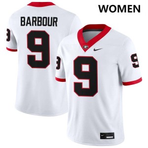 Women Ethan Barbour White Georgia Bulldogs #9 College Football Limited Jersey 440994-745