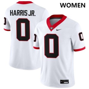 Women Gabe Harris Jr. White Georgia Bulldogs #0 College Football NCAA Jersey 962276-748