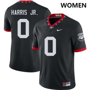 Women Gabe Harris Jr. 100th Anniversary Black Georgia Bulldogs #0 College Football NCAA Jersey 402319-440