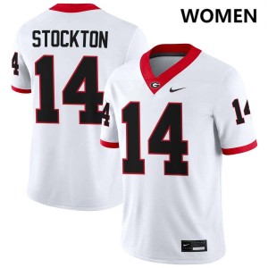 Men Gunner Stockton White Georgia Bulldogs #14 College Football Player Jerseys 120567-643