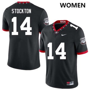 Men Gunner Stockton 100th Anniversary Black Georgia Bulldogs #14 College Football Limited Jersey 775997-114