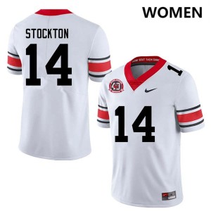 Men Gunner Stockton 40th Anniversary White Georgia Bulldogs #14 College Football Limited Jerseys 239512-848