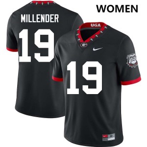 Women Hezekiah Millender 100th Anniversary Black Georgia Bulldogs #19 College Football 2025 Jerseys 889265-849
