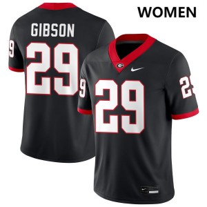 Women Isaiah Gibson Black Georgia Bulldogs #29 College Football Official Jersey 352973-585