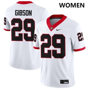 Women Isaiah Gibson White Georgia Bulldogs #29 College Football High School Jerseys 451323-974