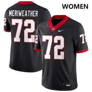 Women Jamal Meriweather Black Georgia Bulldogs #72 College Football NCAA Jerseys 553980-292