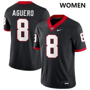 Women Joenel Aguero Black Georgia Bulldogs #8 College Football Stitched Jerseys 681594-612