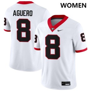 Women Joenel Aguero White Georgia Bulldogs #8 College Football Official Jerseys 260417-603