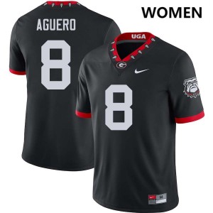 Women Joenel Aguero 100th Anniversary Black Georgia Bulldogs #8 College Football NCAA Jersey 461993-895