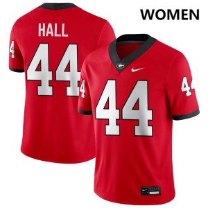 Women Jordan Hall Red Georgia Bulldogs #44 College Football Player Jerseys 673347-486