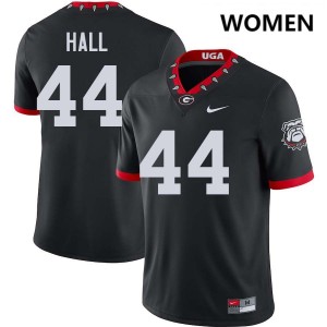 Women Jordan Hall 100th Anniversary Black Georgia Bulldogs #44 College Football Player Jersey 992835-497